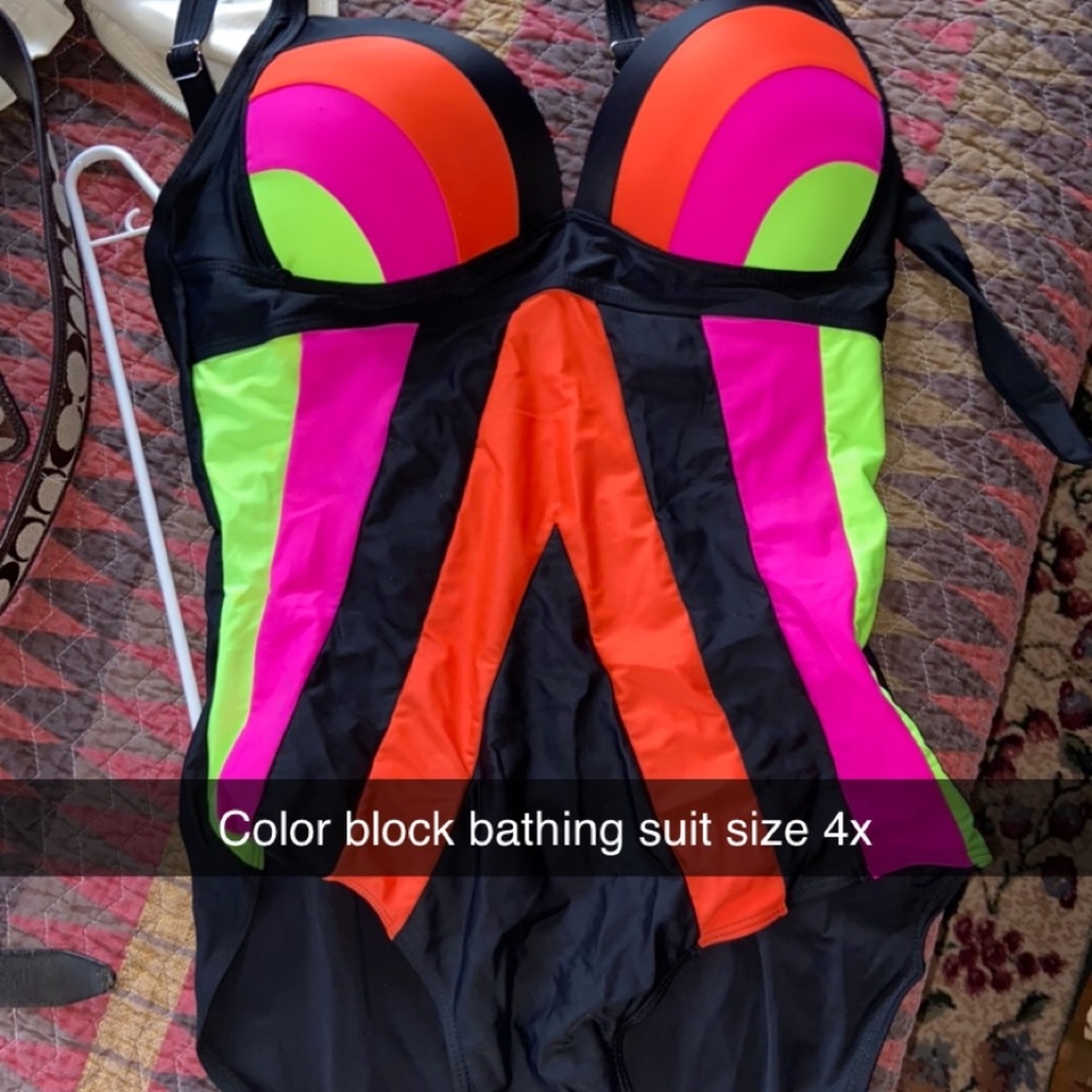 Plus size bathing suit.